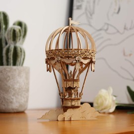 Rolife 3D Wooden Model Puzzle Kit Toy for Adults Youth Children Craft Airship