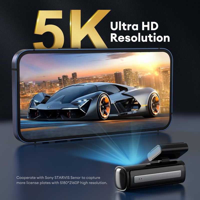LINGDU Dash Cam 5K with Voice Control, 5G WiFi APP