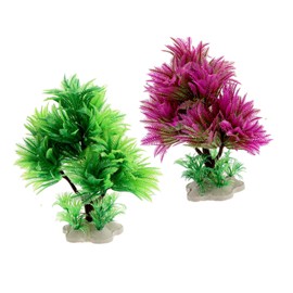 BESPORTBLE Enhance Your Aquarium Safe Plastic Artificial Water Plants Fish Aquarium Accessories Set (2pcs)