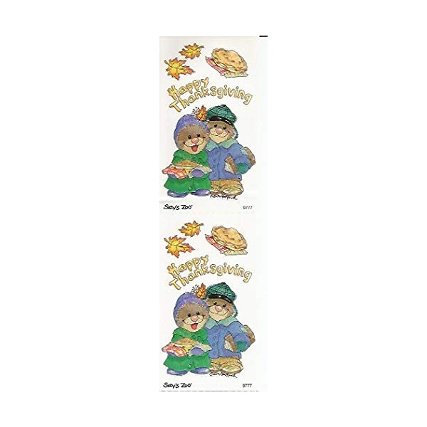 Suzy's Zoo Happy Thanksgiving Marmot Stickers 7 inches by 2 inches