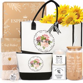 Christian Gifts for Women Faith, Inspirational Religious Gifts for Women, Catholic Spiritual Gift Baskets, Grandma Mom Sisters Best Friends Wife Birthday Christmas Gift Set - Canvas Tote Bag Tumbler