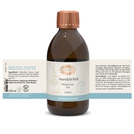 BÄRBEL DREXEL® Zii Oil Natural Mouth Draw Ayurvedic Mouth Rinse for Detoxification 100% Vegan Manufacture Germany Oil Drawing Treatment Mouth Oil Peppermint Oil Drawing Tooth Oil 250ml