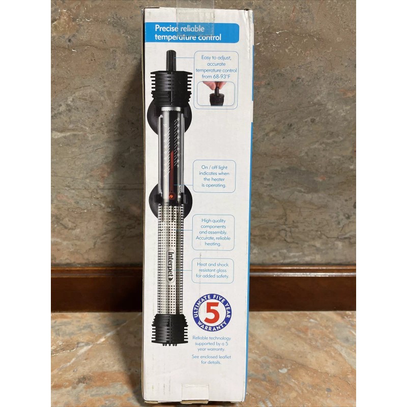 Interpet Submersible Aquarium Heater 3-10 Gallon 50 Watt On Off
