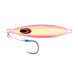 Nomad Design Back Slide Jig – Versatile Classic Teardrop Shape Shallow & Deep Water Fishing, BKK Assist Hooks The Gypsy 80g - 3oz - Full Glow Pink