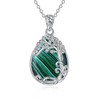 YAFEINI Malachite Necklace for Women 925 Sterling Silver Tree of