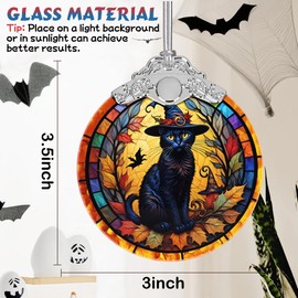 Christmas Ornament, 2024 Ornament, Stained Glass Ornaments for Christmas Tree, Christmas Hanging Decor, Christmas Tree Decoration, Holiday Ornament, Unique Gift Idea - Witch's Black Cat