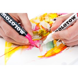 MOLOTOW GRAFX Aqua Ink Soft Liner Brush Pump Marker, Yellow Green, 1 Each (727.016)