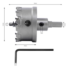Dribotway Bi-Metal Hole Saw 60mm TCT Carbide Heavy Duty Industrial Grade Stainless Steel Hole Cutter for Mental Wood Stainless Steel Plastic Copper