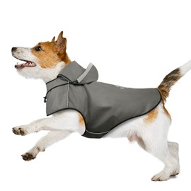 Waterproof Dog Raincoat for Puppies, Reflective Hooded Dog Rain Jacket Rain Coat, Lightweight Dog Rainwear Puppy Raincoat for Small Dogs with Hood/Adjustable Drawstring/Reflective Strip/Leash Hole, S