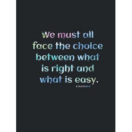 We must all face the choice between what is right and what is easy. A. Dumbledore: Notizbuch in A4 und 80 Blatt 90 g gepunktetes Papier mit Zitat- ... // Quote series / Nr. 0001 (German Edition)
