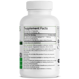 Bronson St. John's Wort 700 MG per Serving Hypericum Perforatum Supports a Positive Mood - Non-GMO, 90 Vegetarian Capsules