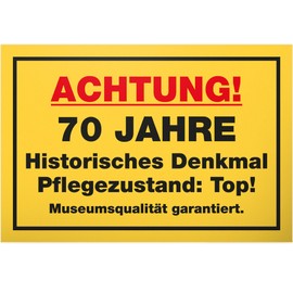 DankeDir! 70 Years Historical Monument - 30 x 20 cm Sign - Birthday Gift 70th Birthday 70 Years Men Friend Gift - Birthday Decoration Party Decoration Gift Idea Birthday Card 70s