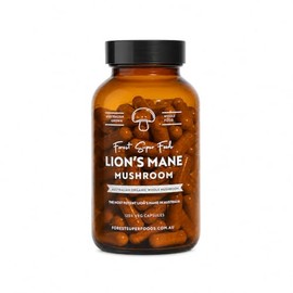 Forest Super Foods Cápsulas de suplemento de melena de león (120 cápsulas) Hongo melena de león orgánico  Suplemento para la memoria, concentración y 