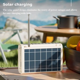 Fahgaer Mini Portable FM Radio Outdoor Solar Radio Bluetooth Speaker with Colorful Light Support Handsfree Call -B