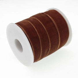 10 Yards 3/4 inch Assortment Velvet Ribbon Single Face Chocker Ribbon for Package Wrapping, Hair Bow Clips Making, Sewing, Baby Headbands, Wedding Decorations (Coffee #114, 3/4" 20mm)