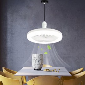 EXHOURME Socket Ceiling Fan with Light，Wireless Ceiling Fan with Remote Control, E27 Indoor 10" Enclosed Small Ceiling 3 Colors and 3 Wind Speeds,for Bathroom/Bedroom/Small Room//Kitchen