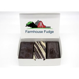 Farmhouse Fudge - 3 Piece Mystery Fudge Box Sampler - Fresh Fudge made with Butter and Cream, no Marshmallows! Over 50 Flavors - Perfect treat for everyone! (24 Ounce)
