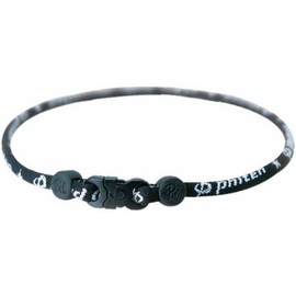 Phiten Titanium Star Necklace, Black, 18-Inches Small