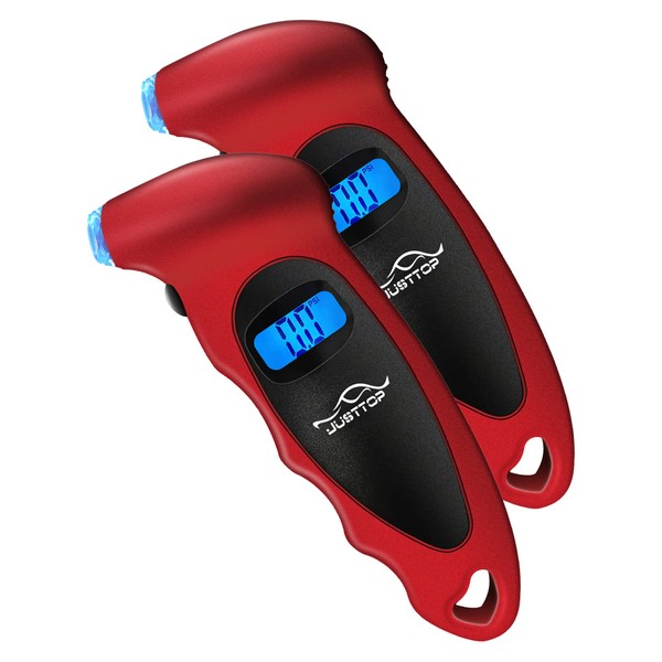 JUSTTOP 2 Pack Digital Tire Pressure Gauge, 150PSI 4 Setting
