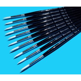 Major Brushes Sable Substitute Size 2 Paint Brushes - Pack of 10