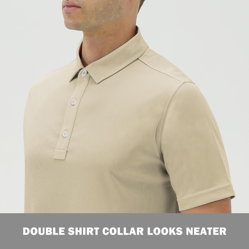 DEOLAX Mens Polo Shirts Performance Moisture Wicking Dry Fit Mens