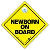 Newborn On Board Car Sign, Super Bright Yellow and Black