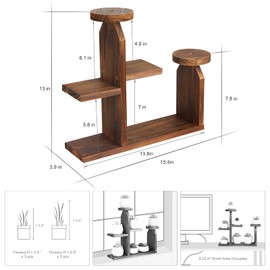 COOGOU Wood Desktop Plant Stand - 5 Tier Tabletop Plant Shelf Windowsill Flower Shelf Holder Indoor, Small Succulent Herb Display Rack for Home Office Living Room Bedroom Decoration
