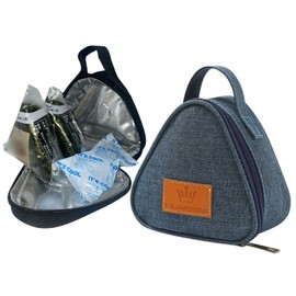 DRAMAGIC Rice Ball Case, Rice Ball Case, 2 Pieces, Ice Pack Case, Bento Box, Pouch, Insulated Bag, Onigiri Case, Bag... (Navy)