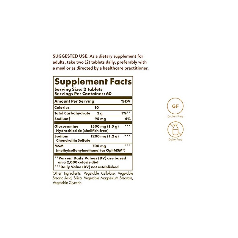 Solgar Extra Strength Glucosamine Chondroitin MSM - 120 Tablets