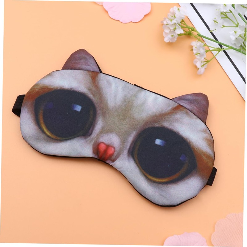 Baluue 2pcs Cat Eye Mask Breathable Cotton Eyeshade for Sleeping