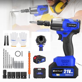 Cordless Impact Wrench Kits with 4 Sockets,High Torque 1/2" Impact Wrench with Multi Accessories,Electric Wrench with Dual Speed,6 Ah Impact Gun with High Rotation Speed for Construction/Repairs/Bolts