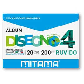 MITAMA - Album da Disegno in Ecobusta - Fogli ruvidi - formato fogli 24 x 33 cm - 200 grammi - confezione da 20 fogli - Album da Disegno Tecnico, perfetto per Disegni e Schizzi - Scuola