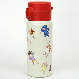 Coco-chan RYL-1046 Greeting Life Stainless Steel Bottle, Slim, One Push, 11.8 fl oz (350 ml), White, Coco Friends