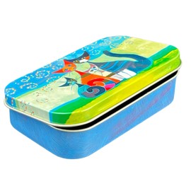 Fridolin Edition Pill Box - Metal - Rosina Wachtmeister, Momenti di Felicità - Dimensions: 10 × 2 × 6.2 cm