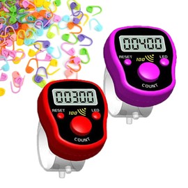 Finger Counter Click Manual Digital clicker 2pack Tally Knitting Counters and Stitch Markers 50pcs Crochet Stitch Markers for Knitting Sewing Stitching Weaving Led Digits Pitch finger Number Counter