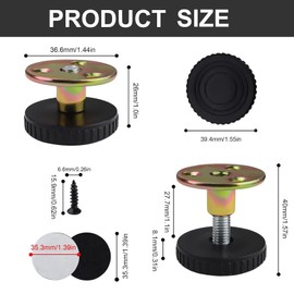 Mailfull Adjustable Furniture Feet, Pack of 4, Silver Feet for Furniture, 27-40 mm, Furniture Feet, Height Adjustable with Scratch-Resistant Levelling Feet for Cabinet, Bed Foot, Sofas, Tables