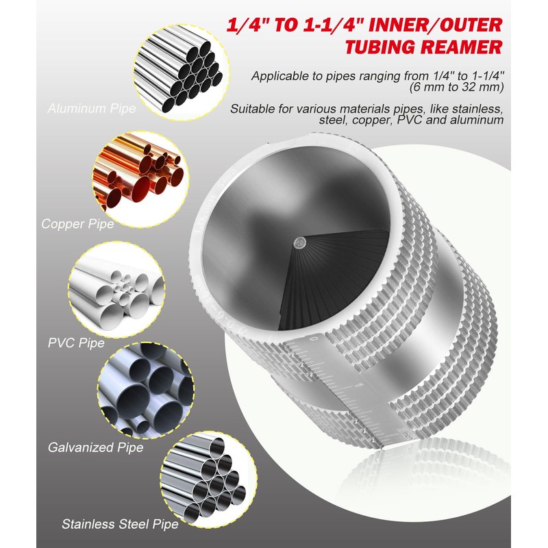 1/4" to 1-1/4" Inner/Outer Tubing Reamer Replace for 29983 Model