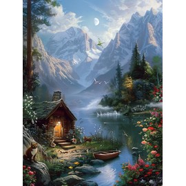 LOMSIOY DIY Diamond Painting Set Landscape 5D Diamond Painting Pictures with Accessories for Full Drill Rhinestone Embroidery Suburban Diamond Painting Crystal Adult Home Wall Decor 30 x 40 cm 19312