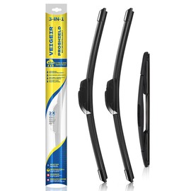 VEIGEIR Windshield Wiper Blades Compatible with 2018 2019 2020 2021 2022 Jeep Compass Original Factory Quality Front Rear Wipers Blade Set for My Car 24" 18" 10" (Pack of 3)