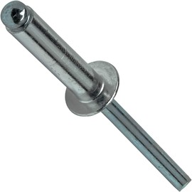 Pop Rivets 1/8" x 1/2" Aluminum Body Steel Mandrel Dome Head Blind 4-8 Gap .376" - .500" Quantity 100 by Fastenere