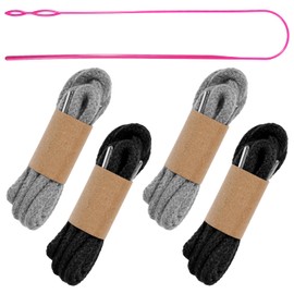 Molain 4PCS Drawstring Cord Replacement Drawstring with Easy Threader for Sweatpants, 53 Inch Hoodie String Replacement, Draw Strings for Shorts Pants Jackets Coats Hoodies(Grey, Black)