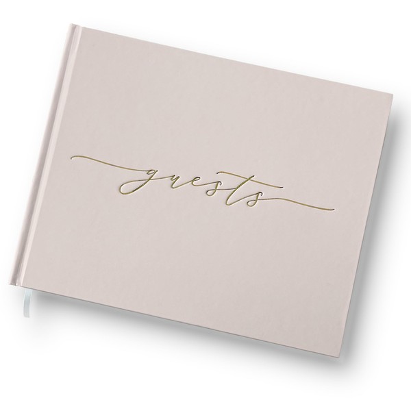 Gilded Paper Wedding Guest Book - Premium Quality Elegant Guest