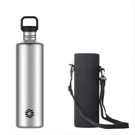 Fjbottle 2Liters Single Wall Sports Water Bottle，Stainless Steel Wide Mouth Large Bottle With Bag，Leakproof Bpa Free Metal Drink Bottle For Gym And Travel