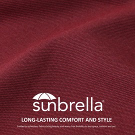 Unimatta Sunbrella Outdoor Patio Chair Cushions Set, 24" x 24", Set of 2, Water-Repellent, Fade Resistant, Deep Seat Cushion for Backyard, Couch, Sofa and Patio Furniture, Spectrum Ruby