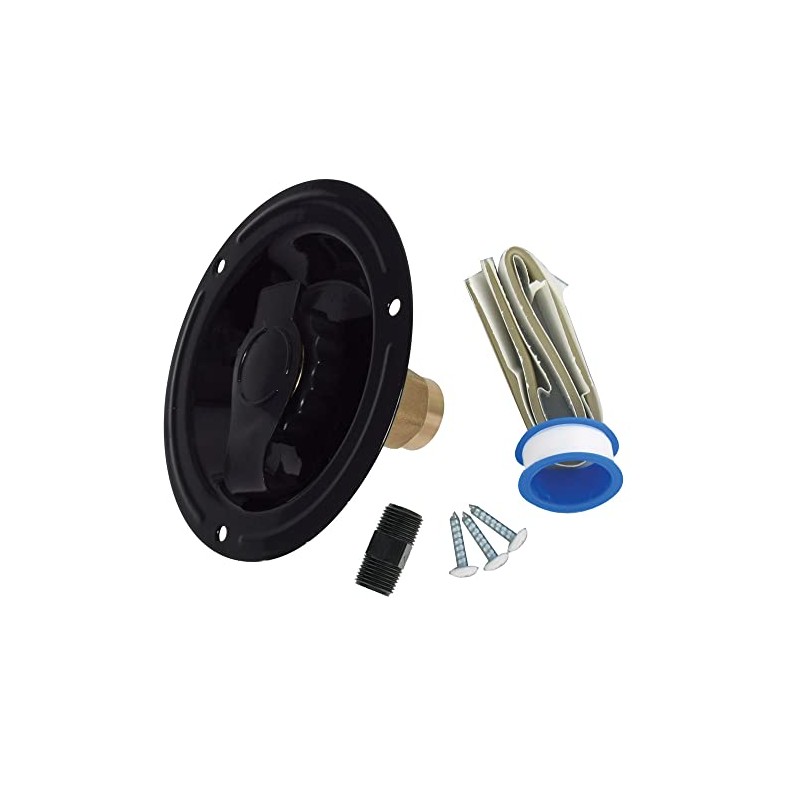 Valterra A01-0178LFVP Recessed Water Inlet - FPT, Black (Carded)