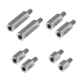 ECSiNG 8PCS Single Head Stud Hex Standoff Spacers Male to Female Thread 10mm 15mm 20mm 30mm M6 x M6 for PCB Hexagonal Fasteners Hardware Accessories Stainless Steel