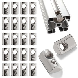 Lyeteung 20 Pieces 40 Series M8 T-Spring Nuts, Roll-in Spring T-Nuts, Half Round Roller in Spring T-Groove, for European Standard 40 Series 8 mm T-slot Aluminium Extrusion Profile