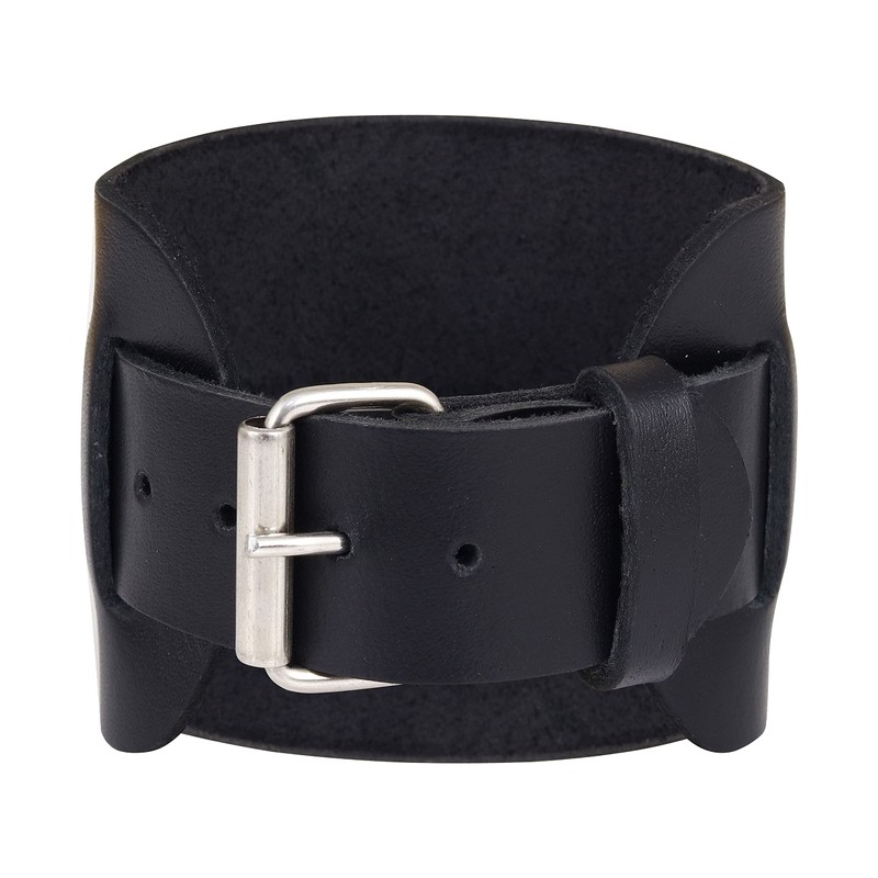 SHADOW DANCE UK Black Genuine Leather Wrist Cuff Band Adjustable