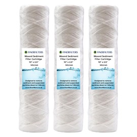 10" Standard Wound String Sediment Water Filter | 5 Micron, 10" x 2.5" | High Dirt Holding Capacity, Fits 10" Standard Housings (3 Pack)