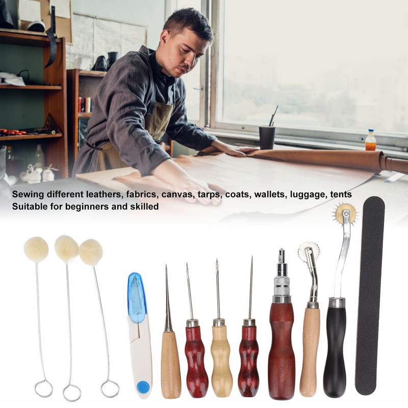 Leather Working Kit DIY Making High Carbon Steel Wooden Handles